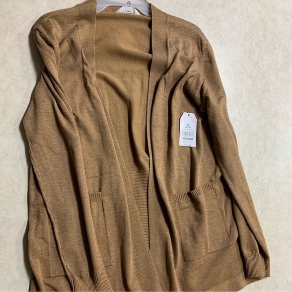 Women's Tan Open Front Cardigan - Picture 4 of 4
